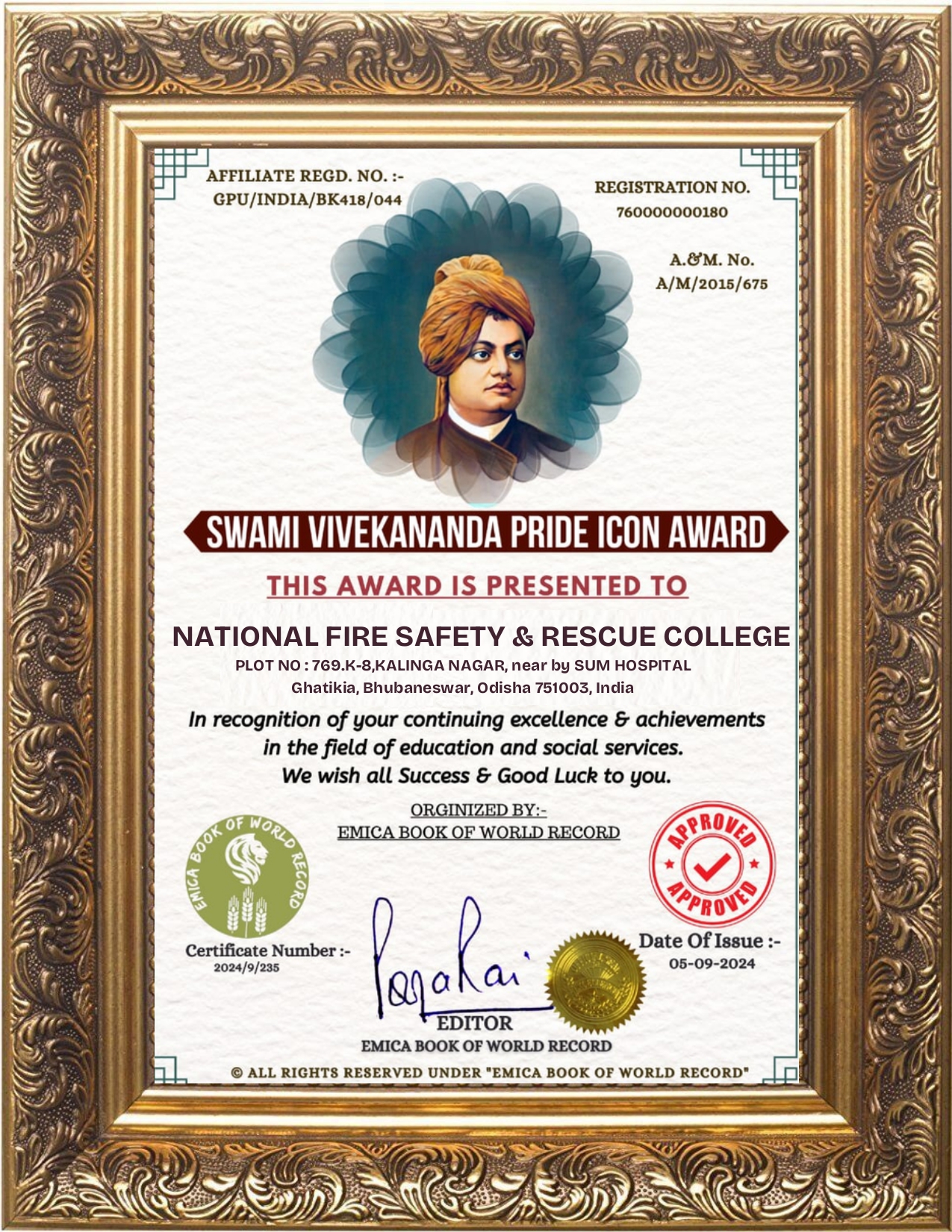 Swami Vivekananda Pride Icon Award